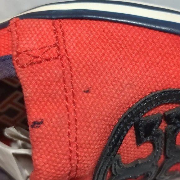 Tory Burch Raymond Red Slip On Loafers Canvas Women's Size 6.5 - Picture 7 of 10